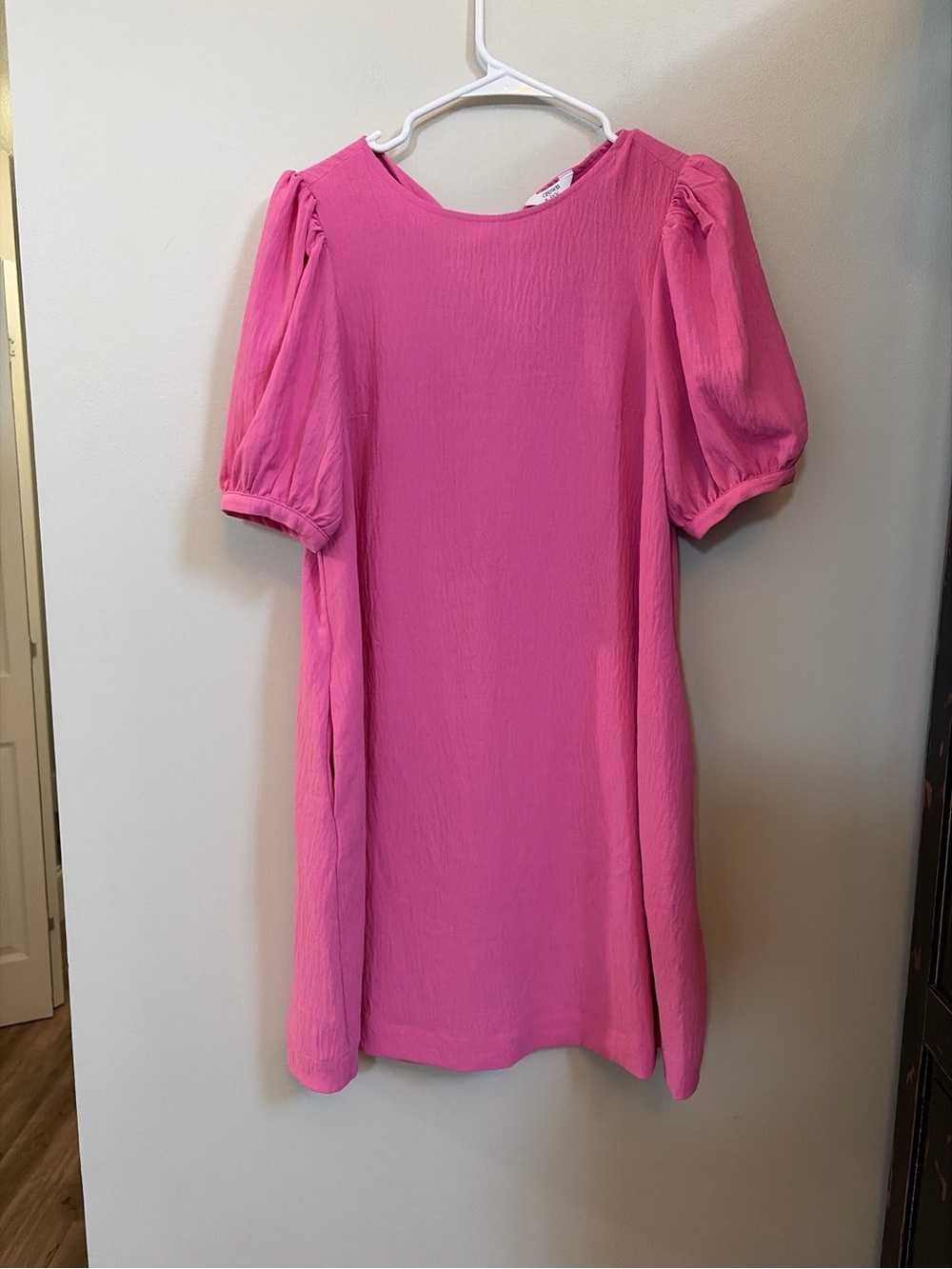 Girls' Pink Puff-Sleeve Dress
